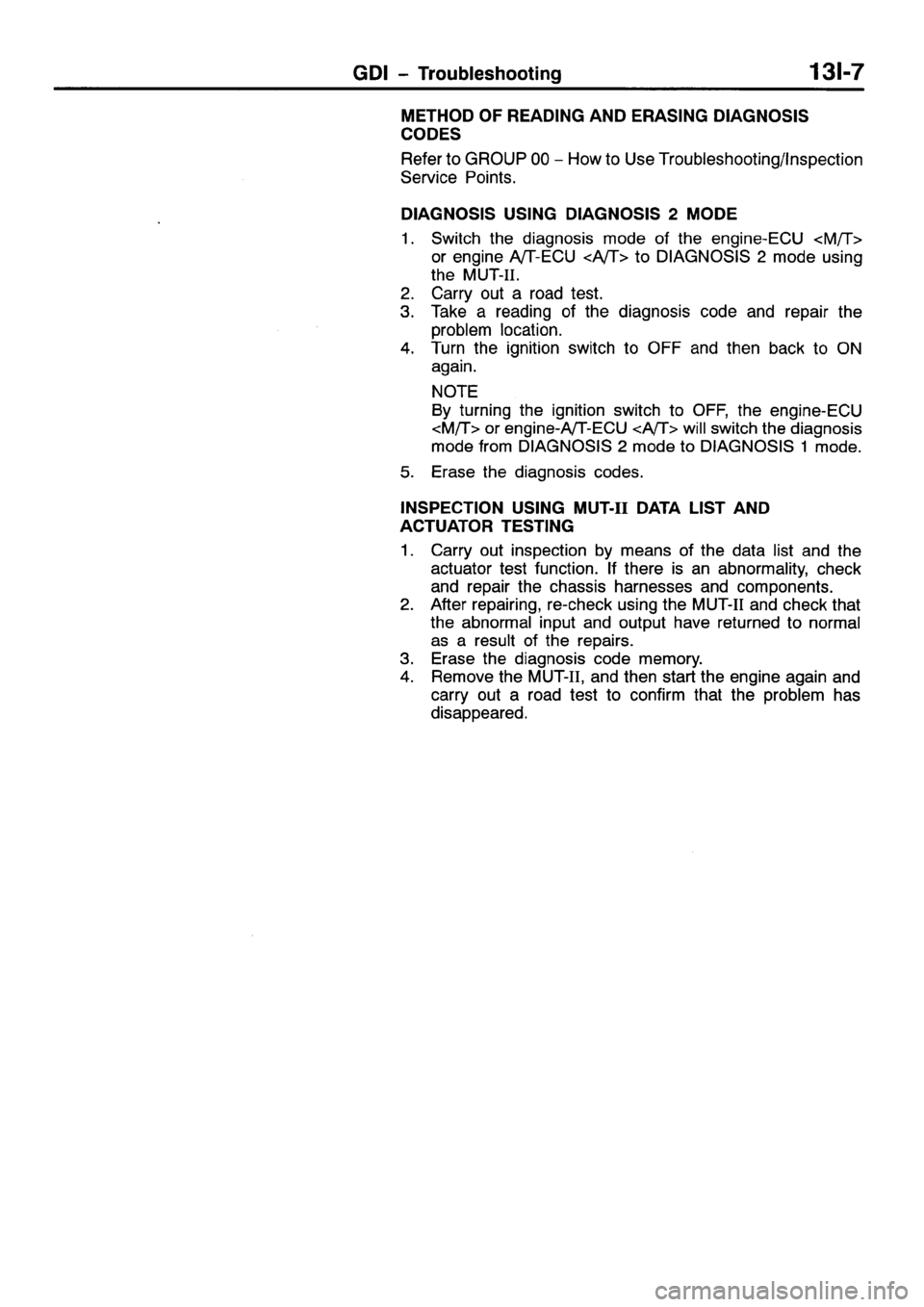 MITSUBISHI GALANT 2001 8.G Workshop Manual 
