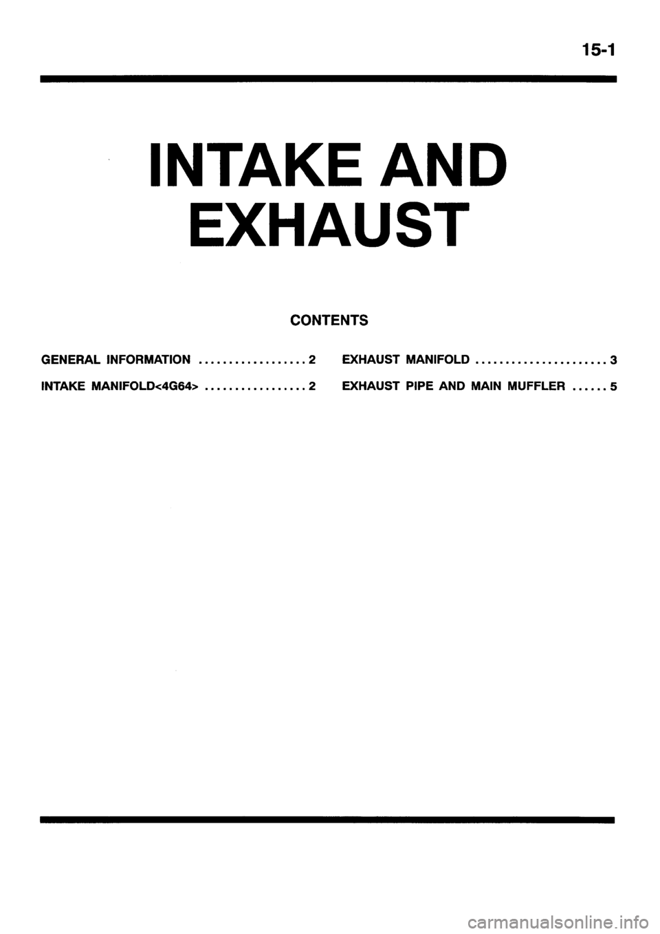 MITSUBISHI GALANT 2001 8.G Workshop Manual 