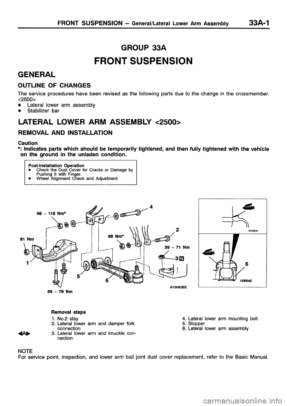 MITSUBISHI GALANT 2001 8.G Workshop Manual 