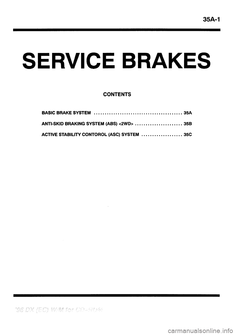 MITSUBISHI GALANT 2001 8.G Workshop Manual 