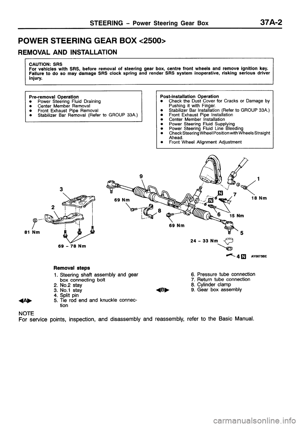 MITSUBISHI GALANT 2001 8.G Workshop Manual 