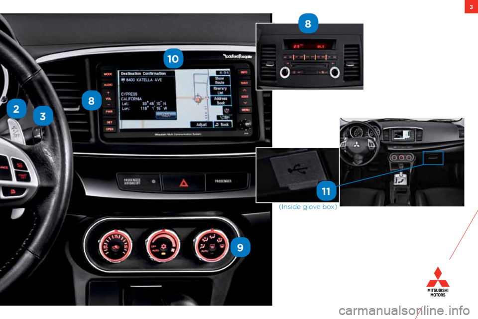 MITSUBISHI LANCER RALLIART 2012 8.G Owners Handbook 3
23
8
9
8
10
11
(inside glove box) MITSUBISHI LANCER RALLIART 2012 8.G Owners Handbook 3
23
8
9
8
10
11
(inside glove box)