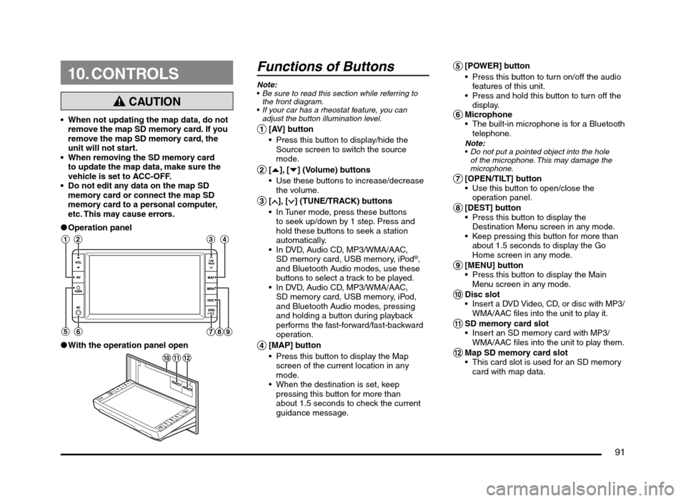 MITSUBISHI MIRAGE 2014 6.G MMCS Manual 91
10. CONTROLS
CAUTION
When not updating the map data, do not
remove the map SD memory card. If you
remove the map SD memory card, the
unit will not start.
When removing the SD memory card
t MITSUBISHI MIRAGE 2014 6.G MMCS Manual 91
10. CONTROLS
CAUTION
When not updating the map data, do not
remove the map SD memory card. If you
remove the map SD memory card, the
unit will not start.
When removing the SD memory card
t