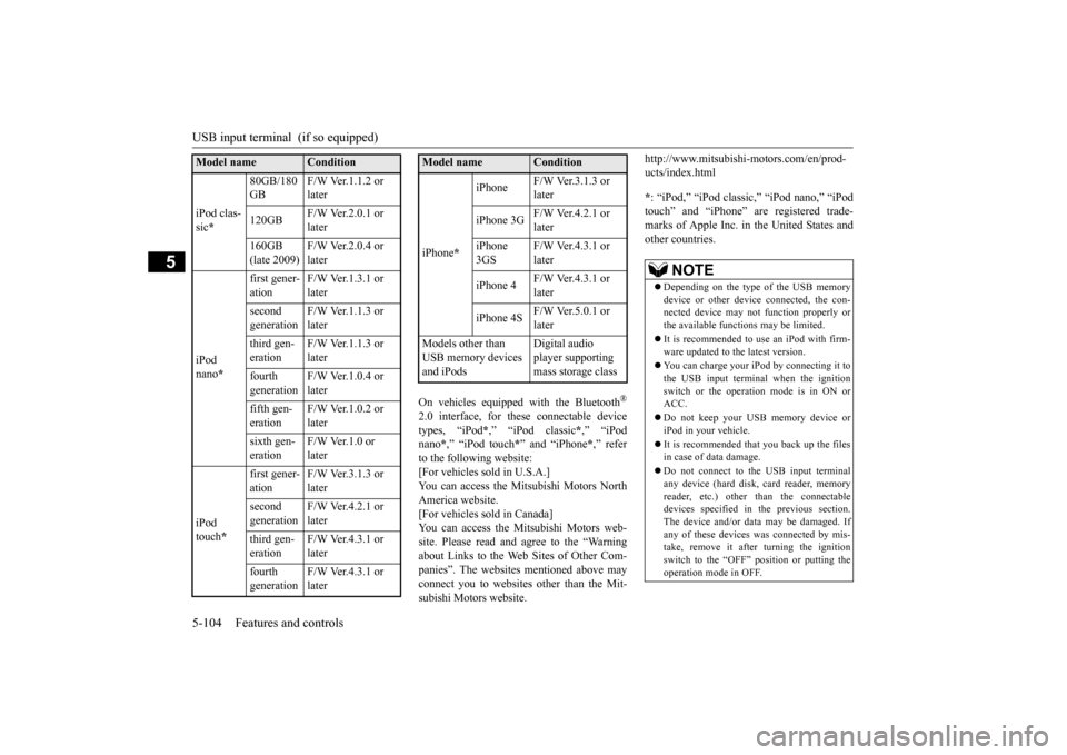 MITSUBISHI MIRAGE 2015 6.G Owners Manual (300 Pages), Page 170
