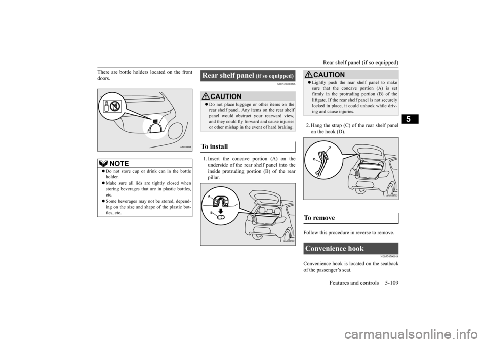MITSUBISHI MIRAGE 2015 6.G Owners Manual (300 Pages), Page 170