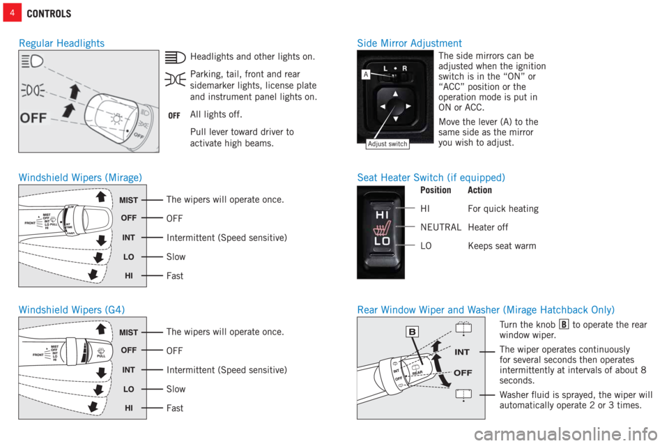 MITSUBISHI MIRAGE 2017 6.G Owners Handbook 