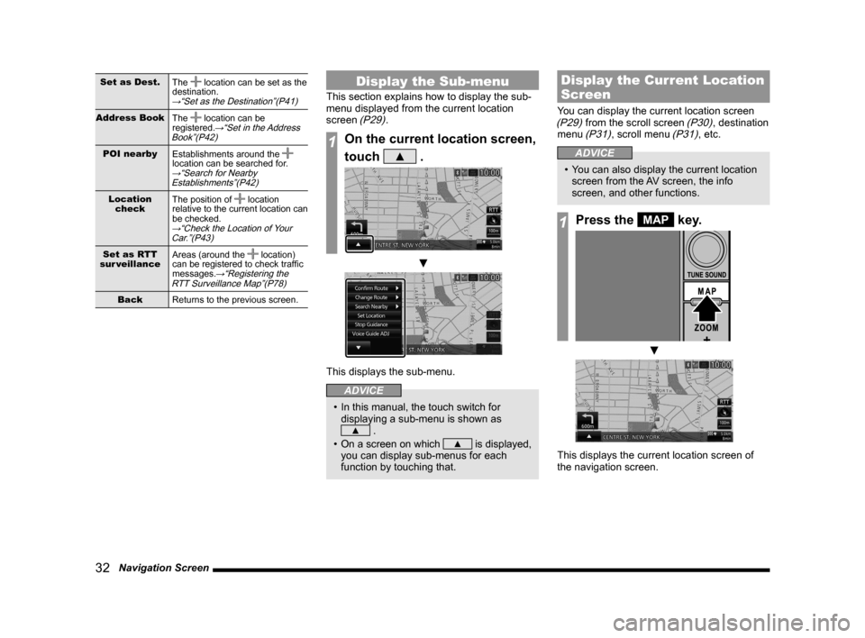 MITSUBISHI OUTLANDER 2014 3.G MMCS Manual 32 Navigation Screen
Set as Dest.
The location can be set as the
destination.
→“Set as the Destination”(P41)
Address Book The location can be
registered.→“Set in the Address
Book”(P MITSUBISHI OUTLANDER 2014 3.G MMCS Manual 32 Navigation Screen
Set as Dest.
The location can be set as the
destination.
→“Set as the Destination”(P41)
Address Book The location can be
registered.→“Set in the Address
Book”(P