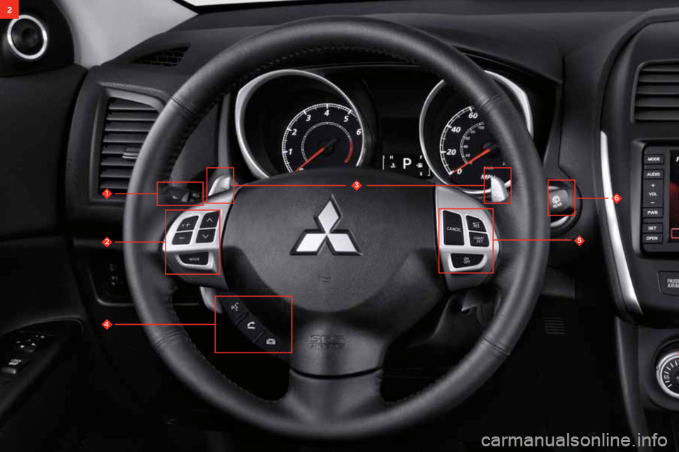 MITSUBISHI OUTLANDER SPORT 2011 3.G Owners Handbook 2
13
5
6
2
4  