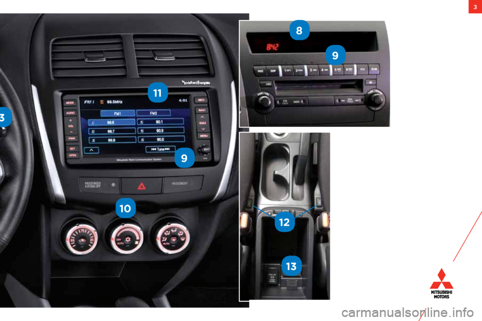 MITSUBISHI OUTLANDER SPORT 2012 3.G Owners Handbook 3
3
9
9
8
10
11
12
13 MITSUBISHI OUTLANDER SPORT 2012 3.G Owners Handbook 3
3
9
9
8
10
11
12
13
