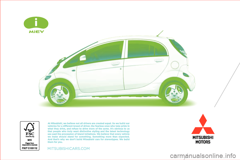 MITSUBISHI iMiEV 2012 1.G Owners Handbook MITSUBISHI iMiEV 2012 1.G Owners Handbook
