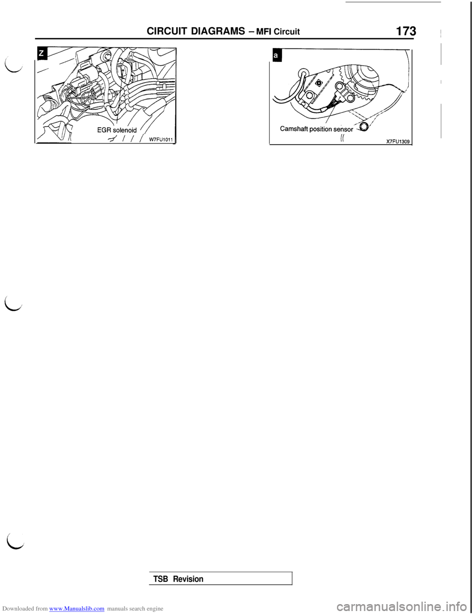 MITSUBISHI 3000GT 1992 2.G Workshop Manual Downloaded from www.Manualslib.com manuals search engine i;
cCIRCUIT DIAGRAMS 
- MFI Circuit
173 ~
-/ / / / W7FUlOllIfX7FU1309
TSB Revision  