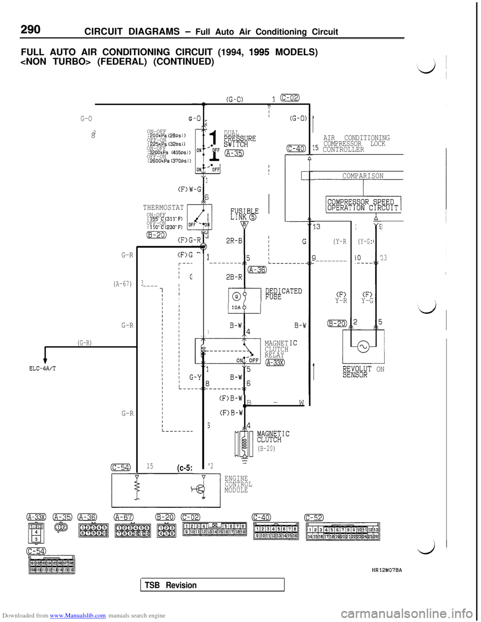 MITSUBISHI 3000GT 1995 2.G Workshop Manual Downloaded from www.Manualslib.com manuals search engine 290
CIRCUIT DIAGRAMS - Full Auto Air Conditioning Circuit
FULL AUTO AIR CONDITIONING CIRCUIT (1994, 
1995 MODELS)
<NON TURBO> (FEDERAL) (CONTIN
