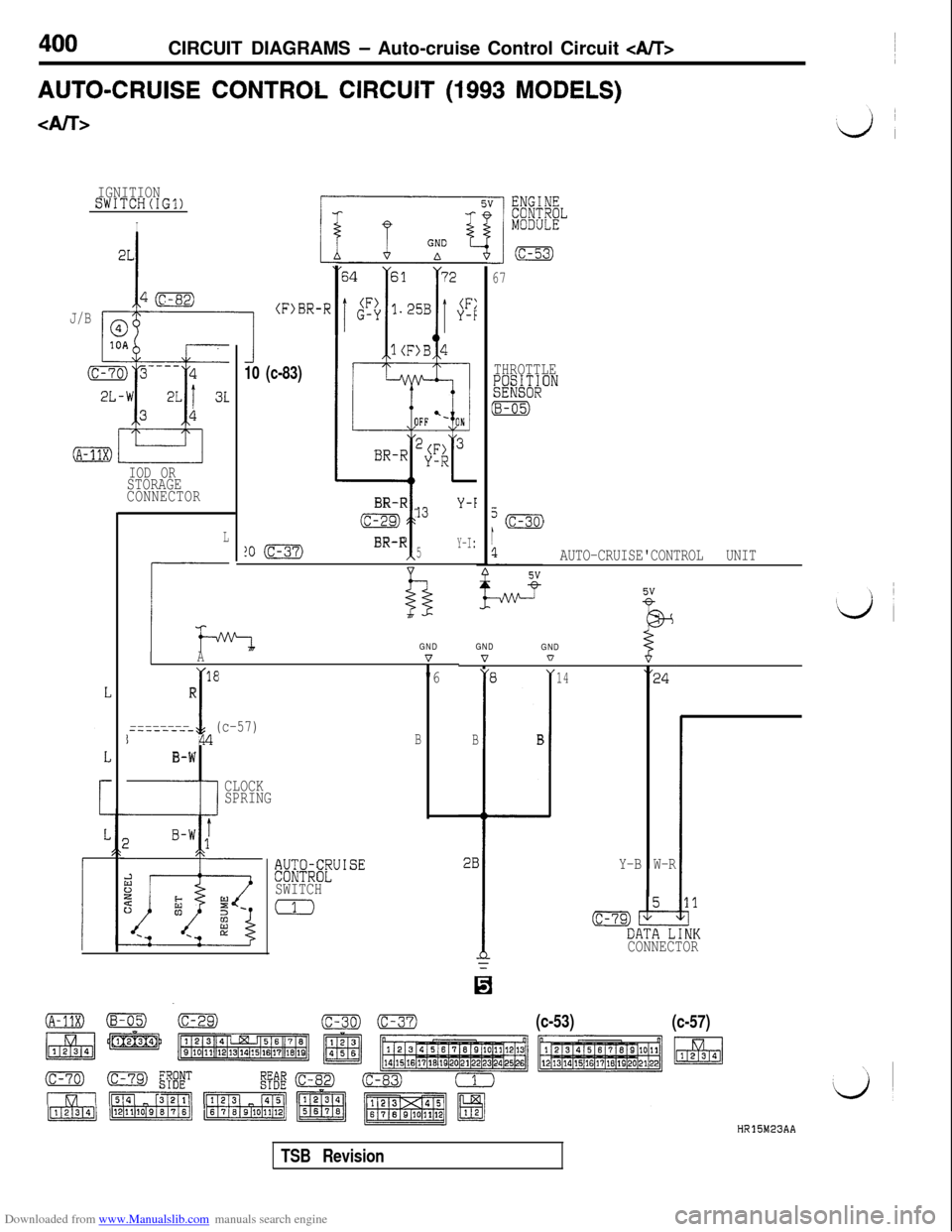 MITSUBISHI 3000GT 1995 2.G Workshop Manual Downloaded from www.Manualslib.com manuals search engine 400CIRCUIT DIAGRAMS - Auto-cruise Control Circuit c/VT>AUTO-CRUISE 
CONTROL CIRCUIT (1993 MODELS)
<AK>
IGNITIONSWITCH(IG1)
I
2L
.a
40
J/B(F>BR-