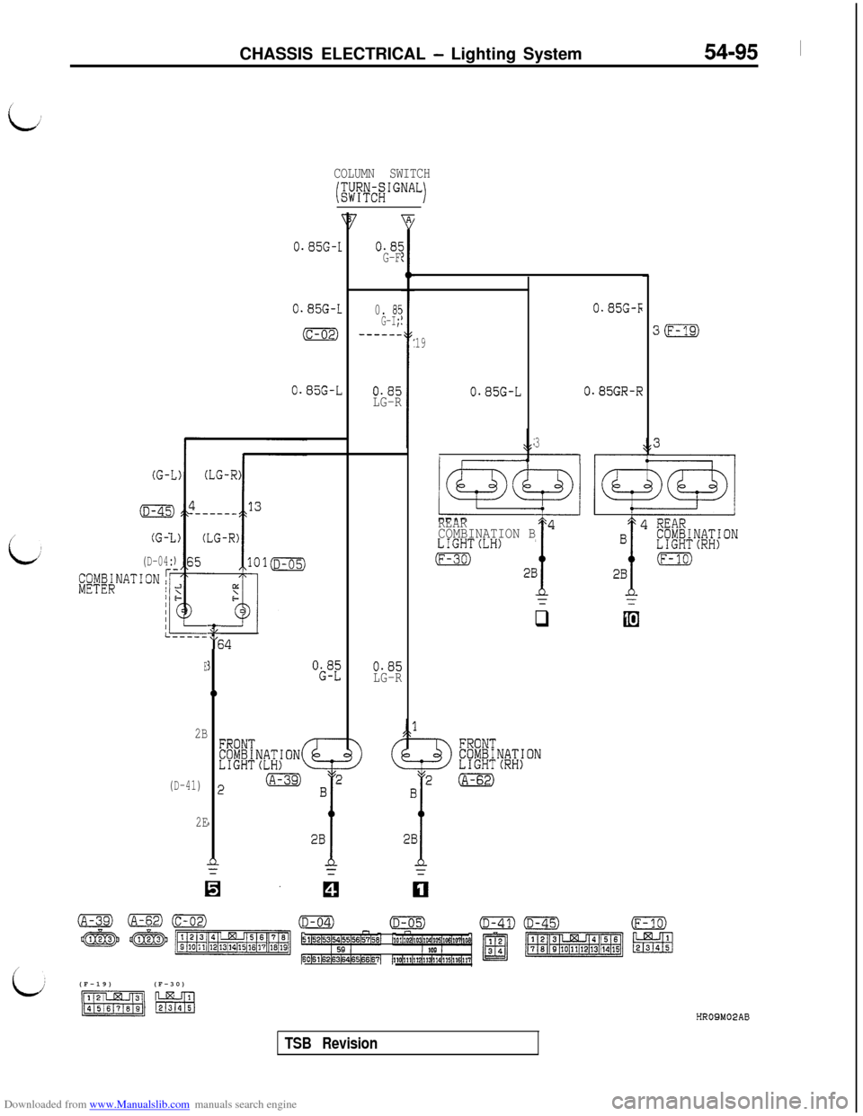 MITSUBISHI 3000GT 1992 2.G Workshop Manual Downloaded from www.Manualslib.com manuals search engine CHASSIS ELECTRICAL - Lighting System54-95 1
COLUMN SWITCH
!$;fyi$IGNALi
(G-l
iD-45)
(G-Z
(D-04:
0.85G-1
0.85G-L
(c-02)
0.85G-L
E
2B
(D-41)
-cAL MITSUBISHI 3000GT 1992 2.G Workshop Manual Downloaded from www.Manualslib.com manuals search engine CHASSIS ELECTRICAL - Lighting System54-95 1
COLUMN SWITCH
!$;fyi$IGNALi
(G-l
iD-45)
(G-Z
(D-04:
0.85G-1
0.85G-L
(c-02)
0.85G-L
E
2B
(D-41)
-cAL