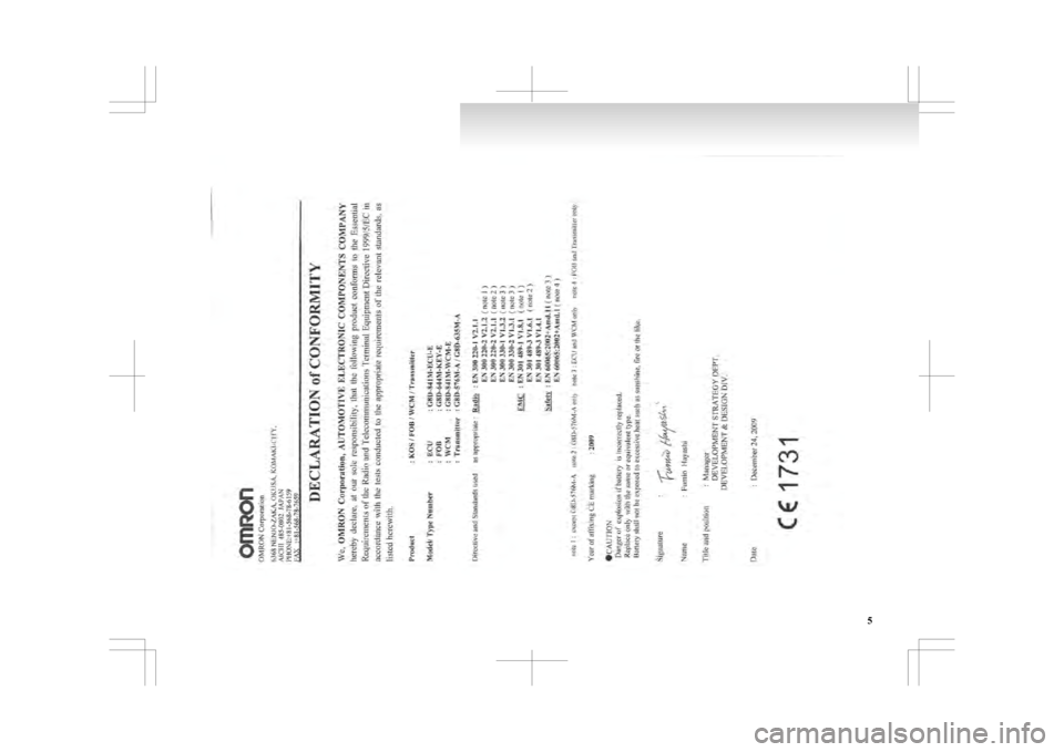 MITSUBISHI ASX 2009 1.G Owners Manual 5 MITSUBISHI ASX 2009 1.G Owners Manual 5