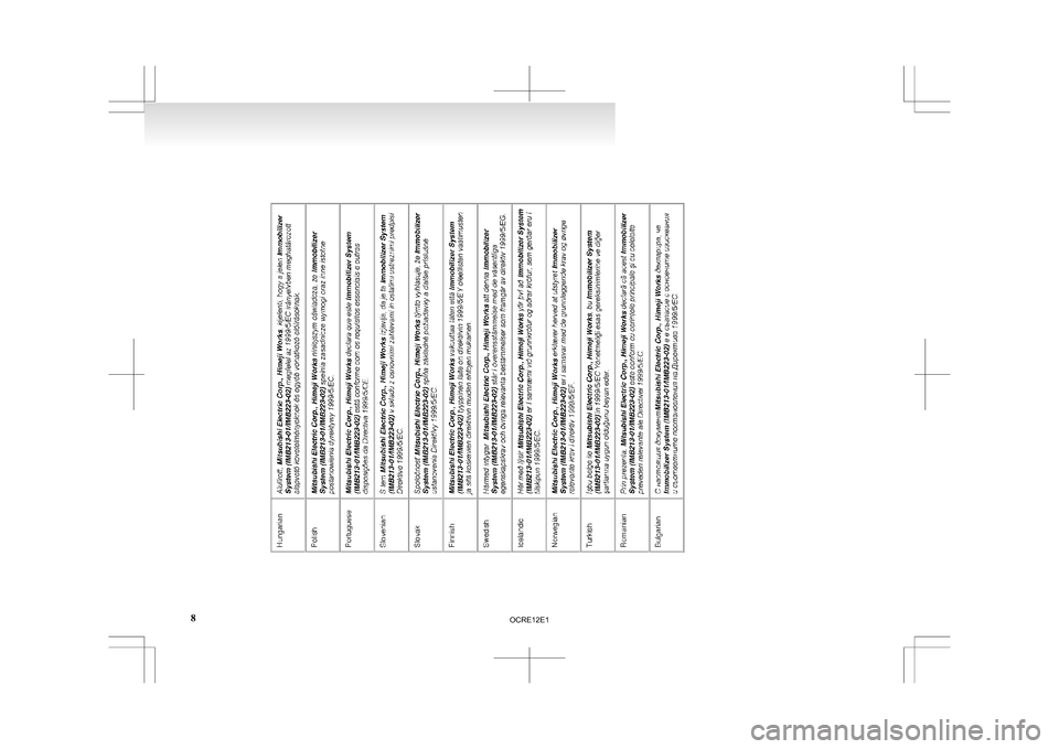 MITSUBISHI L200 2010 4.G Owners Manual 8
OCRE12E1  