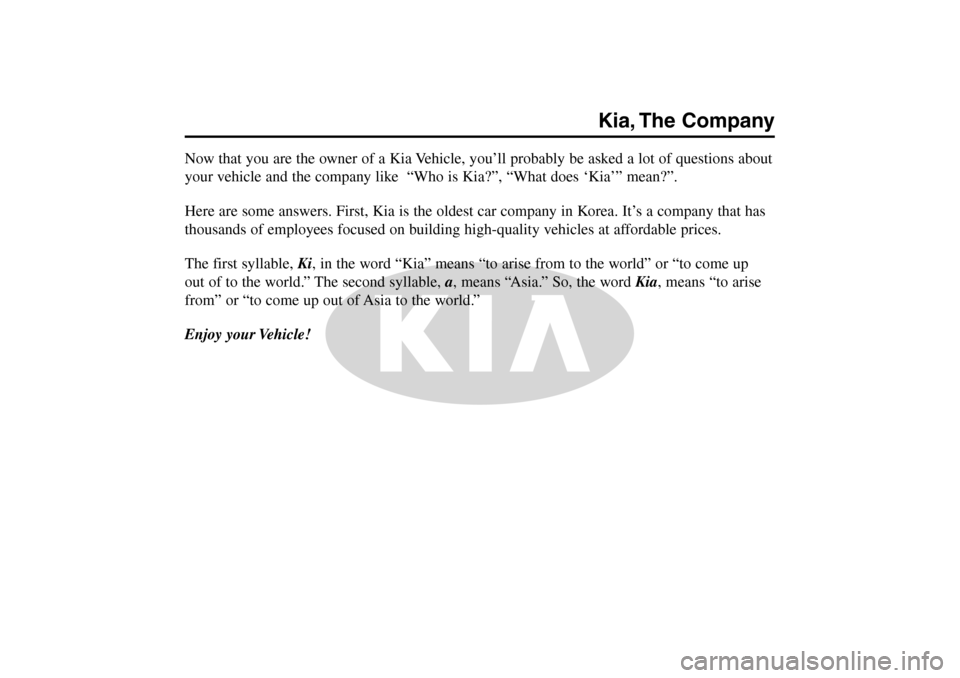 KIA Rio 2005 2.G Owners Manual 