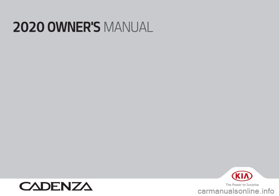KIA CADENZA 2020  Owners Manual 
