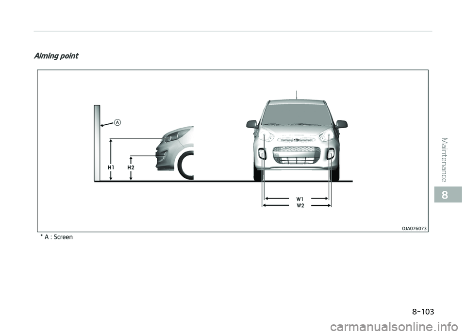 KIA PICANTO 2018  Owners Manual Aiminþ point
  
8-103
8
Maintenance  