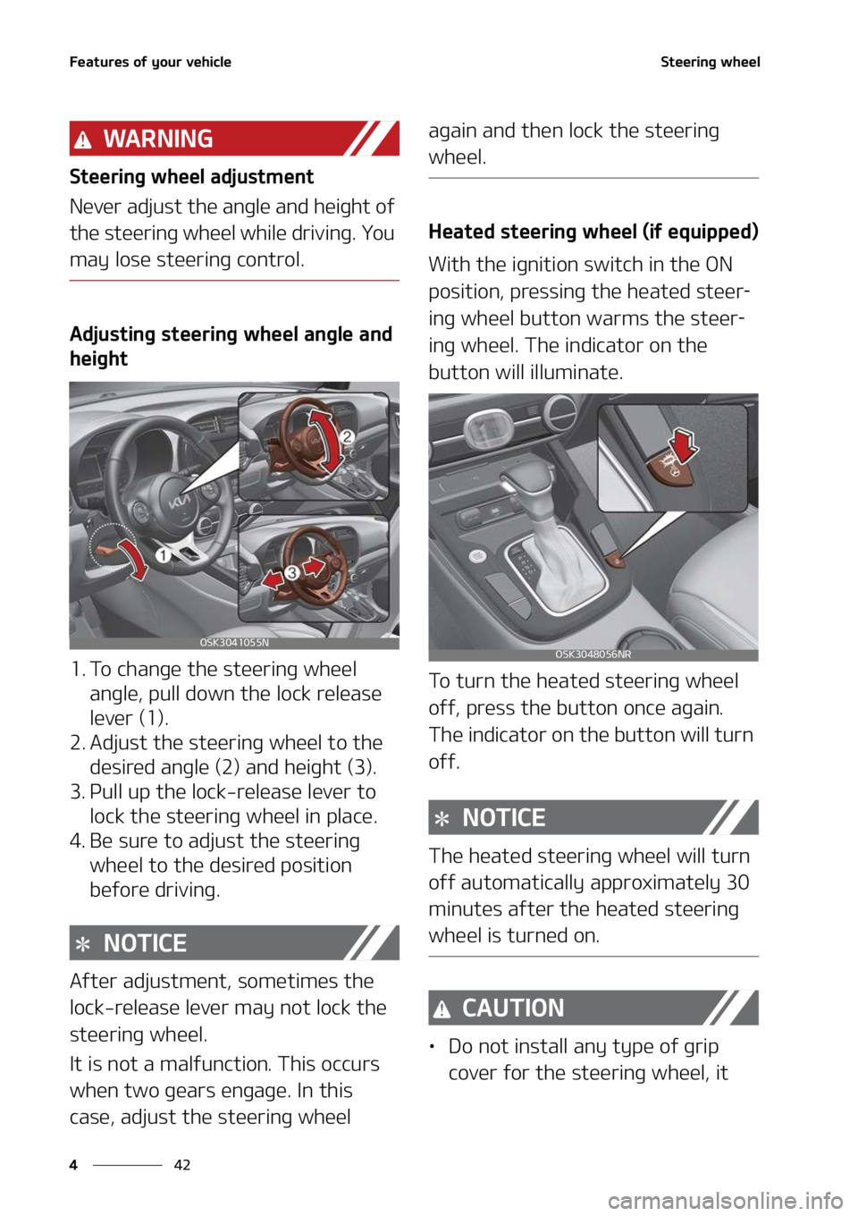 KIA SOUL 2022  Owners Manual ��F�B�U�V�S�F�T��P�G��Z�P�V�S��W�F�I�J�D�M�F
��
�
�4�U�F�F�S�J�O�H��X�I�F�F�M
�8�" �3 �/ �* �/ �(
�4�U�F�F�S�J�O�H��X�I�F�F�M��B�E�K�V�T�U�N�F�O�U
�/�F�W�F�S��B�E�K�V�T�U��U�I�F��B�O�H�M�
