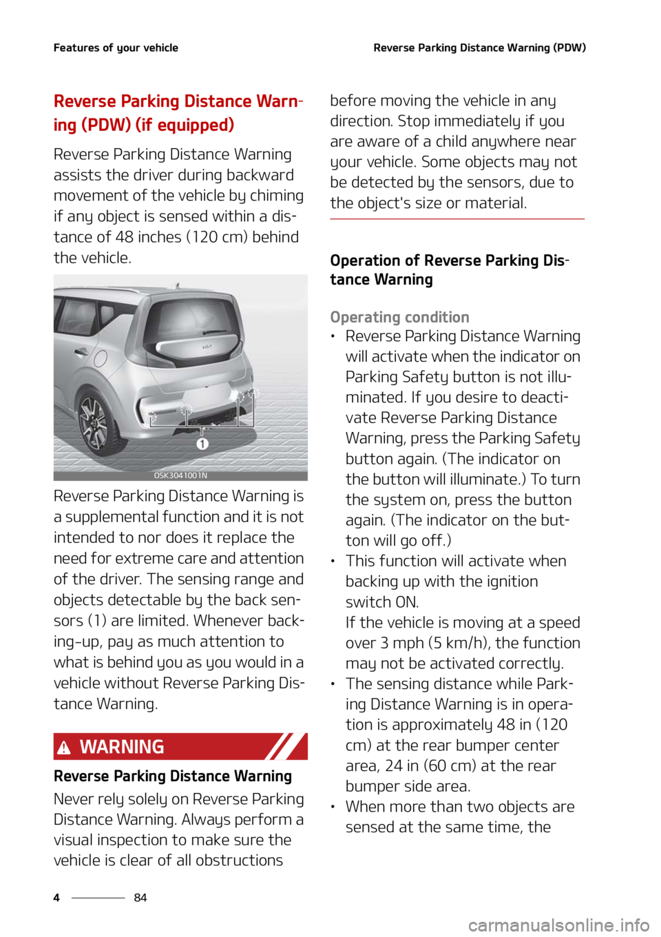 KIA SOUL 2022  Owners Manual ��F�B�U�V�S�F�T��P�G��Z�P�V�S��W�F�I�J�D�M�F
��
�
�3�F�W�F�S�T�F��1�B�S�L�J�O�H��%�J�T�U�B�O�D�F��8�B�S�O�J�O�H��	�1�%�8�

�3�F�W�F�S�T�F��1�B�S�L�J�O�H��%�J�T�U�B�O�D�F��8�B�S�O-
�J�O�H