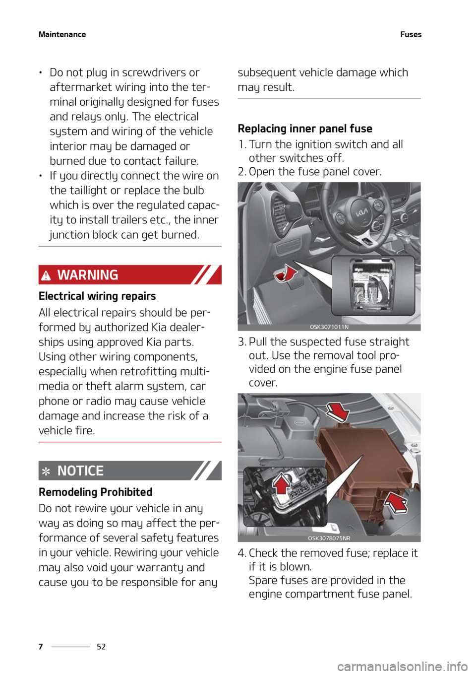 KIA SOUL 2022  Owners Manual �.�B�J�O�U�F�O�B�O�D�F
��
�
��V�T�F�T
LÜ �%�P��O�P�U��Q�M�V�H��J�O��T�D�S�F�X�E�S�J�W�F�S�T��P�S�
�B�G�U�F�S�N�B�S�L�F�U��X�J�S�J�O�H��J�O�U�P��U�I�F��U�F�S
-
�N�J�O�B�M��P�S�J�H�J�O�B