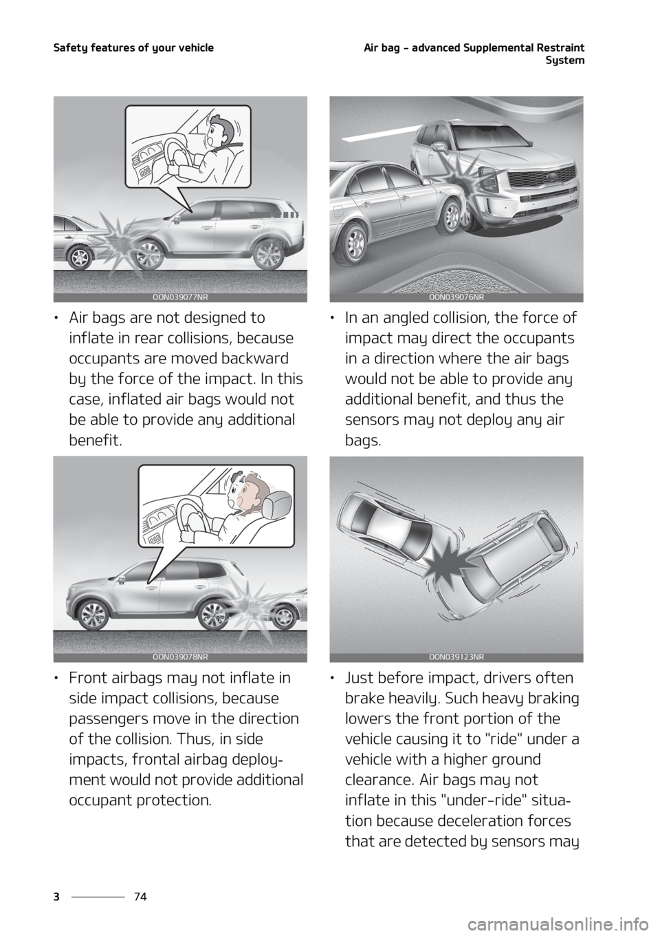 KIA TELLURIDE 2020  Owners Manual �4�B�G�F�U�Z��G�F�B�U�V�S�F�T��P�G��Z�P�V�S��W�F�I�J�D�M�F
�� �
�"�J�S��C�B�H����B�E�W�B�O�D�F�E��4�V�Q�Q�M�F�N�F�O�U�B�M��3�F�T�U�S�B�J�O�U
�4�Z�T�U�F�N
•�"�J�S��C�B�H�T��B�S�F��O�P