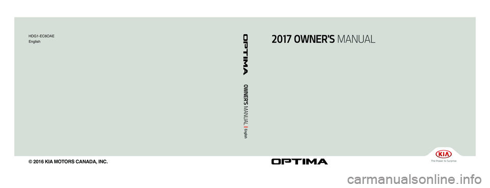 KIA OPTIMA 2017  Owners Manual 