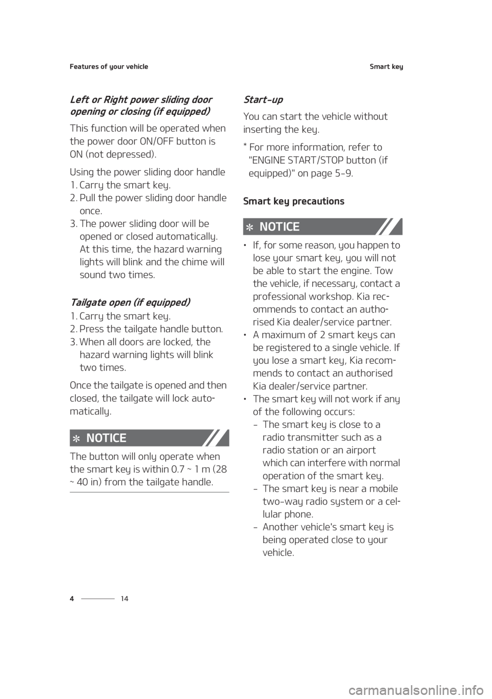 KIA SEDONA 2021  Owners Manual ��F�B�U�V�S�F�T��P�G��Z�P�V�S��W�F�I�J�D�M�F
�� �
�4�N�B�S�U��L�F�Z
�-�F�G�U��P�S��3�J�H�I�U��Q�P�X�F�S��T�M�J�E�J�O�H��E�P�P�S�
�P�Q�F�O�J�O�H��P�S��D�M�P�T�J�O�H��	�J�G��F�R�V�J�Q�