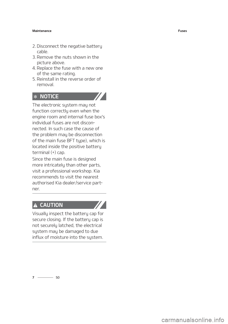 KIA SEDONA 2021  Owners Manual �.�B�J�O�U�F�O�B�O�D�F
�� �
��V�T�F�T
�� �%�J�T�D�P�O�O�F�D�U��U�I�F��O�F�H�B�U�J�W�F��C�B�U�U�F�S�Z�
�D�B�C�M�F�
�� �3�F�N�P�W�F��U�I�F��O�V�U�T��T�I�P�X�O��J�O��U�I�F�
�Q�J�D�U�V�