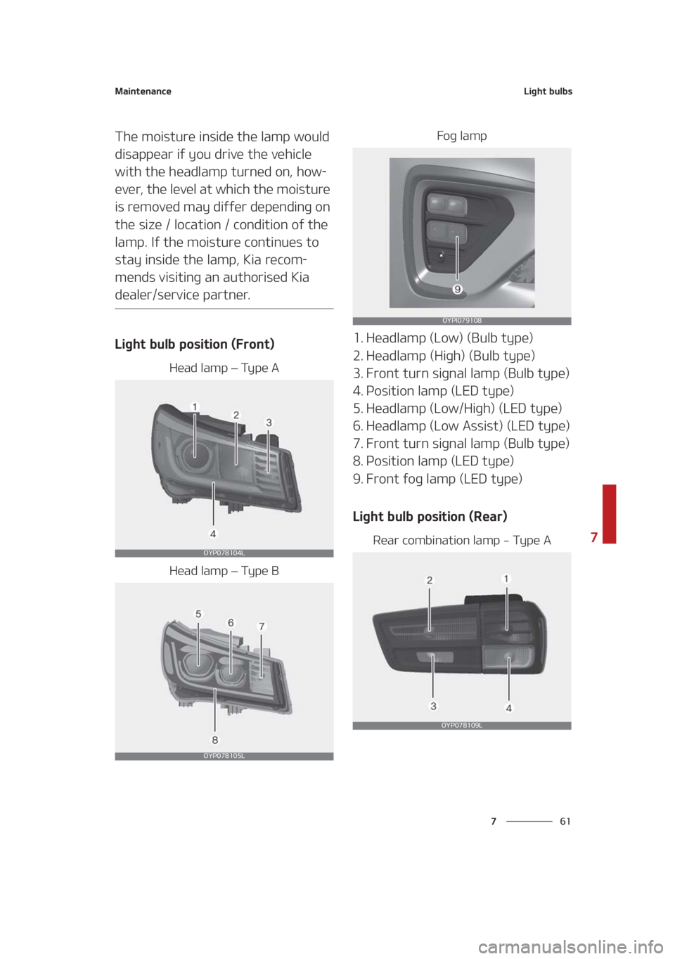 KIA SEDONA 2021  Owners Manual ��
�
�
�.�B�J�O�U�F�O�B�O�D�F�-�J�H�I�U��C�V�M�C�T
�5�I�F��N�P�J�T�U�V�S�F��J�O�T�J�E�F��U�I�F��M�B�N�Q��X�P�V�M�E�
�E�J�T�B�Q�Q�F�B�S��J�G��Z�P�V��E�S�J�W�F��U�I�F��W�F�I�J�D�M�F�
�X