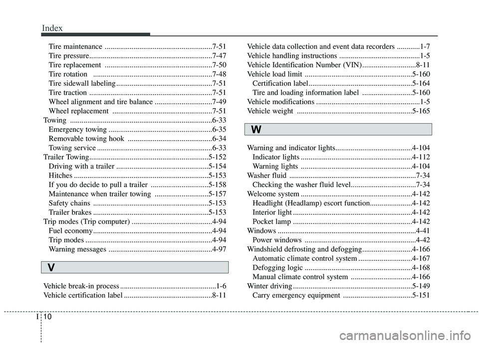 KIA SPORTAGE 2020 Owners Manual Index
10I
Tire maintenance ........................................................7-51
Tire pressure................................................................7-47
Tire replacement ............. KIA SPORTAGE 2020 Owners Manual Index
10I
Tire maintenance ........................................................7-51
Tire pressure................................................................7-47
Tire replacement .............