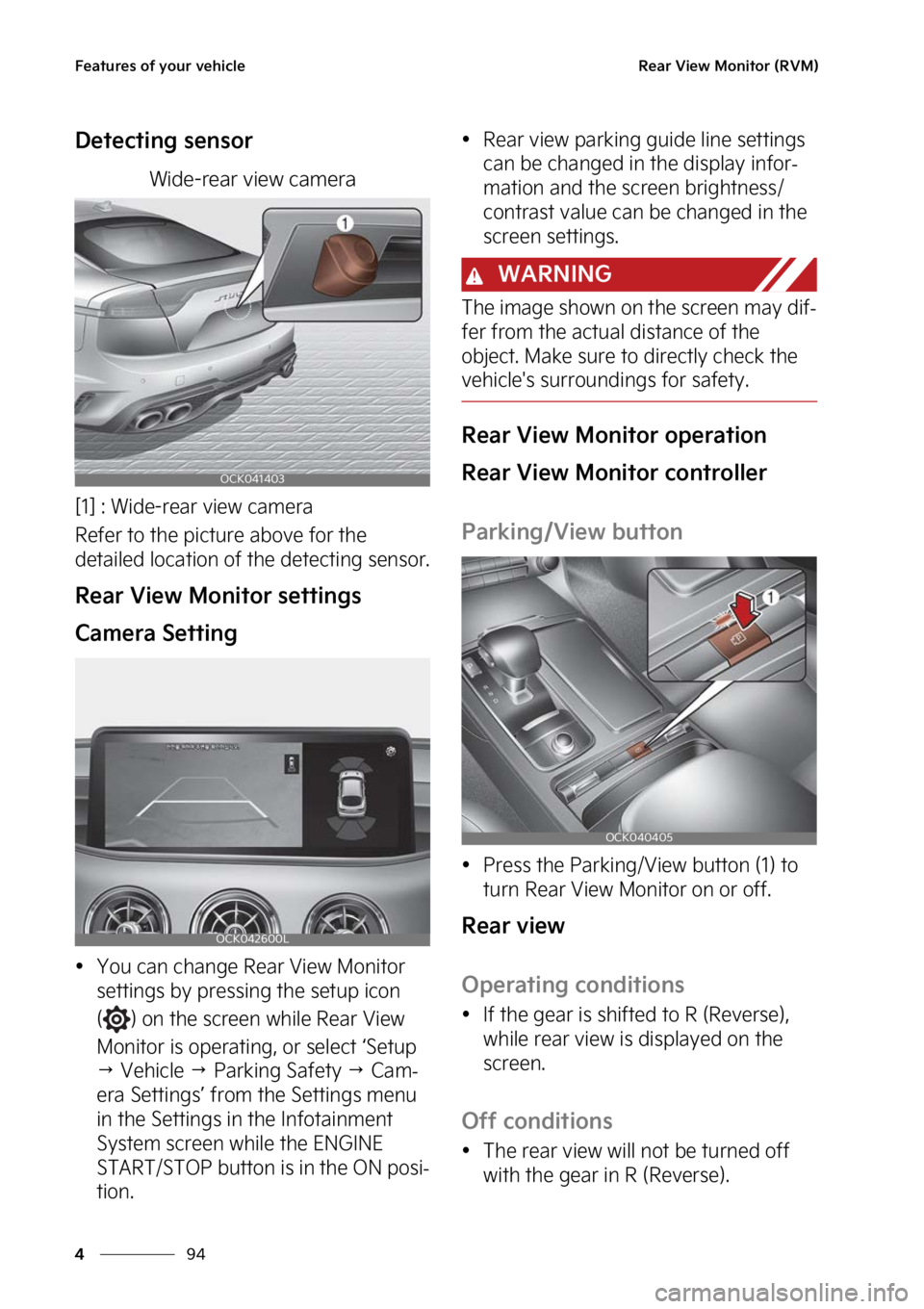 KIA STINGER 2023  Owners Manual ��F�B�U�V�S�F�T��P�G��Z�P�V�S��W�F�I�J�D�M�F
��
�
�3�F�B�S��7�J�F�X��.�P�O�J�U�P�S��	�3�7�.�

�%�F�U�F�D�U�J�O�H��T�F�O�T�P�S
�8�J�E�F��S�F�B�S��W�J�F�X��D�B�N�F�S�B
�<��>����8�J�E�F