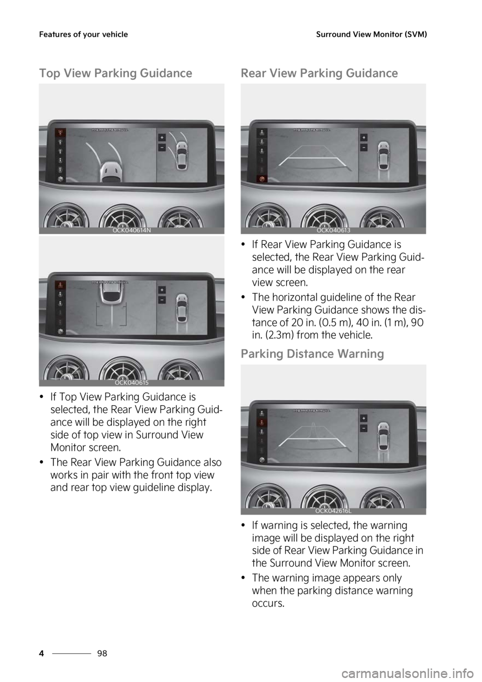 KIA STINGER 2023  Owners Manual ��F�B�U�V�S�F�T��P�G��Z�P�V�S��W�F�I�J�D�M�F
��
�
�4�V�S�S�P�V�O�E��7�J�F�X��.�P�O�J�U�P�S��	�4�7�.�

�5�P�Q��7�J�F�X��1�B�S�L�J�O�H��(�V�J�E�B�O�D�F
