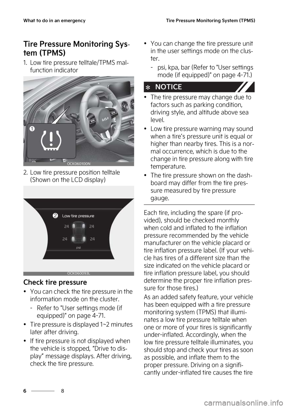 KIA STINGER 2023  Owners Manual �8�I�B�U��U�P��E�P��J�O��B�O��F�N�F�S�H�F�O�D�Z
�
�
�5�J�S�F��1�S�F�T�T�V�S�F��.�P�O�J�U�P�S�J�O�H��4�Z�T�U�F�N��	�5�1�.�4�

�5�J�S�F��1�S�F�T�T�V�S�F��.�P�O�J�U�P�S�J�O�H��4�Z�T-
�U�F�N