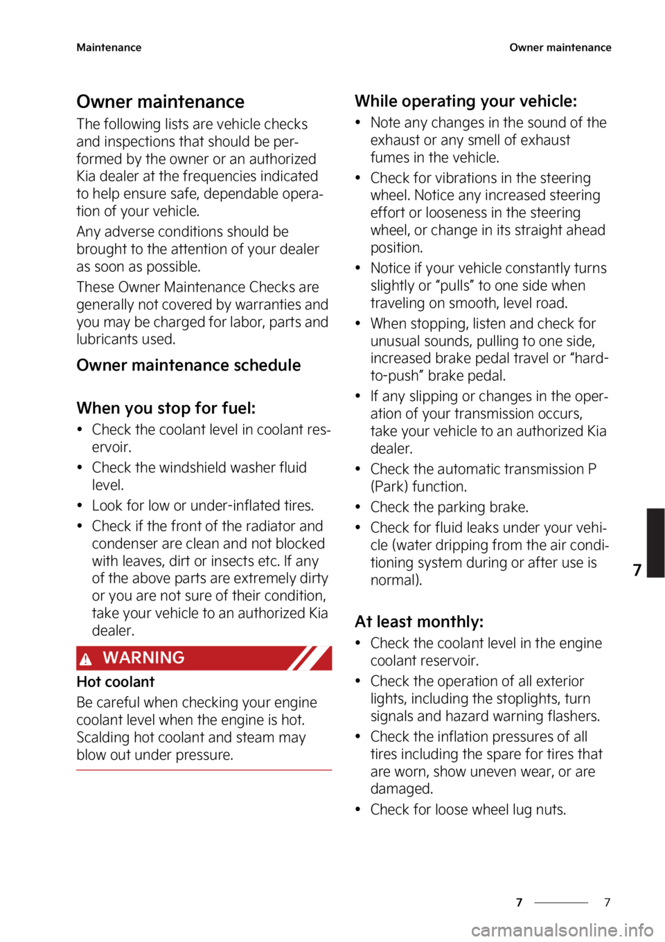KIA STINGER 2023  Owners Manual �
�
�
�.�B�J�O�U�F�O�B�O�D�F�0�X�O�F�S��N�B�J�O�U�F�O�B�O�D�F
�0�X�O�F�S��N�B�J�O�U�F�O�B�O�D�F
�5�I�F��G�P�M�M�P�X�J�O�H��M�J�T�U�T��B�S�F��W�F�I�J�D�M�F��D�I�F�D�L�T�
�B�O�E��J�O�T�Q�F�D