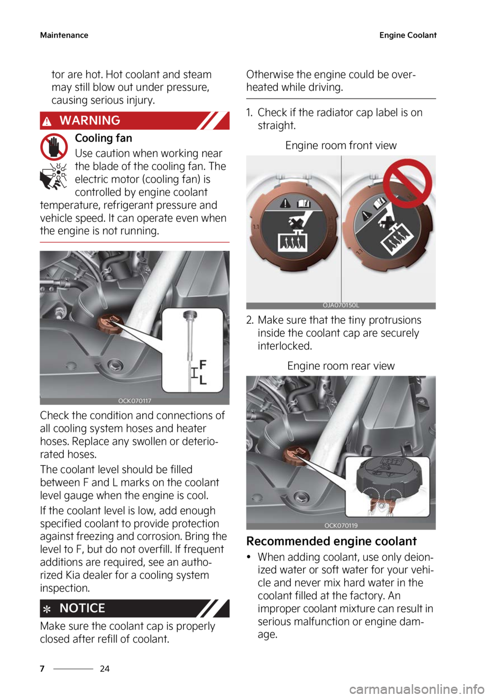 KIA STINGER 2023  Owners Manual �.�B�J�O�U�F�O�B�O�D�F
��
�
�&�O�H�J�O�F��$�P�P�M�B�O�U
�U�P�S��B�S�F��I�P�U���)�P�U��D�P�P�M�B�O�U��B�O�E��T�U�F�B�N�
�N�B�Z��T�U�J�M�M��C�M�P�X��P�V�U��V�O�E�F�S��Q�S�F�T�T�V�S�F�
�