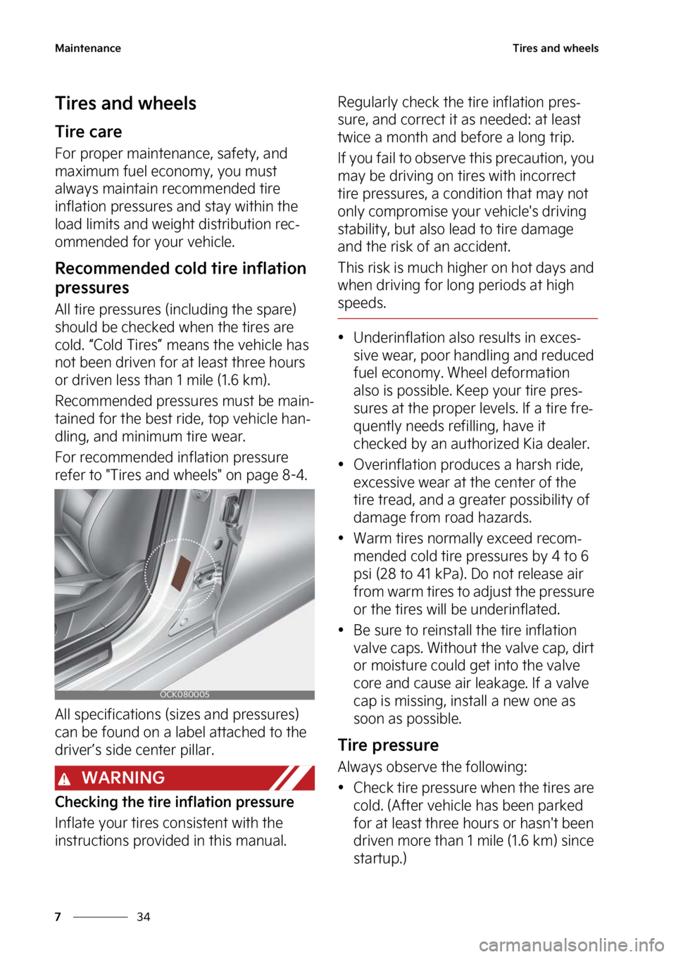 KIA STINGER 2023  Owners Manual �.�B�J�O�U�F�O�B�O�D�F
��
�
�5�J�S�F�T��B�O�E��X�I�F�F�M�T
�5�J�S�F�T��B�O�E��X�I�F�F�M�T
�5�J�S�F��D�B�S�F
��P�S��Q�S�P�Q�F�S��N�B�J�O�U�F�O�B�O�D�F�
��T�B�G�F�U�Z�
��B�O�E�
�N�B�Y�J�N�