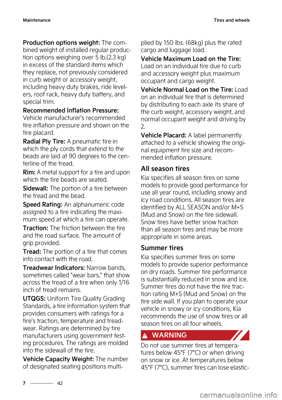 KIA STINGER 2023  Owners Manual �.�B�J�O�U�F�O�B�O�D�F
��
�
�5�J�S�F�T��B�O�E��X�I�F�F�M�T
�1�S�P�E�V�D�U�J�P�O��P�Q�U�J�P�O�T��X�F�J�H�I�U���5�I�F��D�P�N-
�C�J�O�F�E��X�F�J�H�I�U��P�G��J�O�T�U�B�M�M�F�E��S�F�H�V�M�B�S