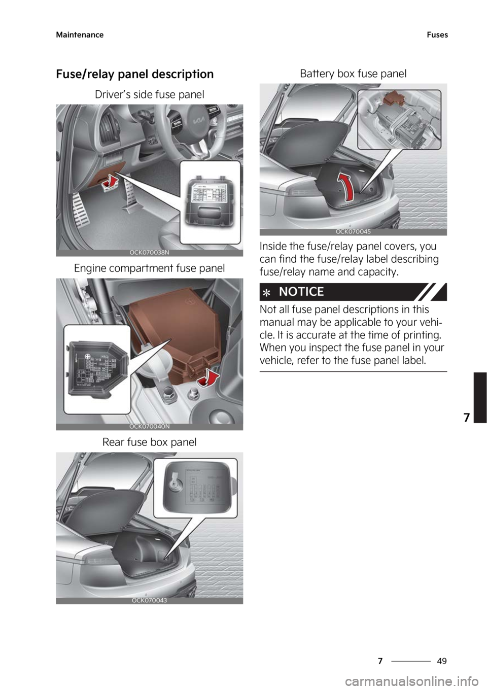 KIA STINGER 2023  Owners Manual ��
�
�
�.�B�J�O�U�F�O�B�O�D�F��V�T�F�T
��V�T�F��S�F�M�B�Z��Q�B�O�F�M��E�F�T�D�S�J�Q�U�J�P�O
�%�S�J�W�F�S�s�T��T�J�E�F��G�V�T�F��Q�B�O�F�M
�&�O�H�J�O�F��D�P�N�Q�B�S�U�N�F�O�U��G�V�T�F��Q