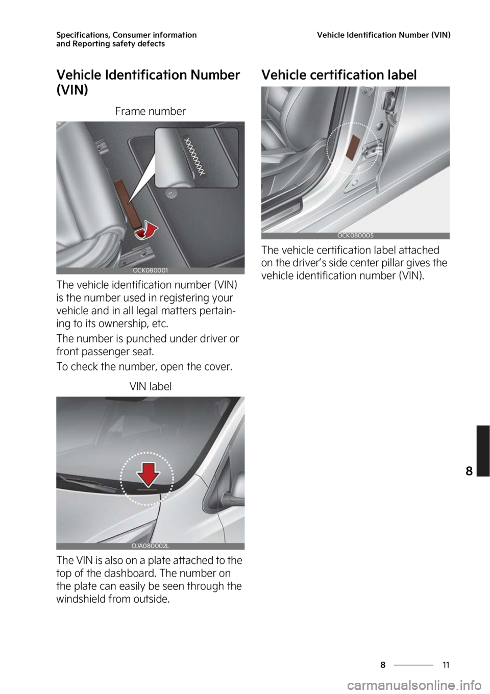 KIA STINGER 2023  Owners Manual ��
�
�
�4�Q�F�D�J�G�J�D�B�U�J�P�O�T�
��$�P�O�T�V�N�F�S��J�O�G�P�S�N�B�U�J�P�O�
�B�O�E��3�F�Q�P�S�U�J�O�H��T�B�G�F�U�Z��E�F�G�F�D�U�T�7�F�I�J�D�M�F��*�E�F�O�U�J�G�J�D�B�U�J�P�O��/�V�N�C�F�S
