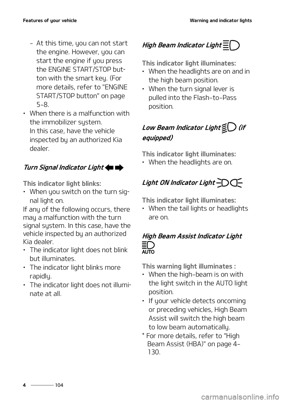 KIA STINGER 2022  Owners Manual ��F�B�U �V�S�F�T� �P�G��Z �P�V �S��W �F�I�J�D�M�F
�� �
�
�8 �B�S�O�J�O�H ��B�O�E� �J�O�E�J�D�B�U�P�S ��M�J�H�I�U�T
� �"�U��U�I�J�T��U�J�N�F�
��Z�P�V��D�B�O��O�P�U��T�U�B�S�U�
�U�I�F