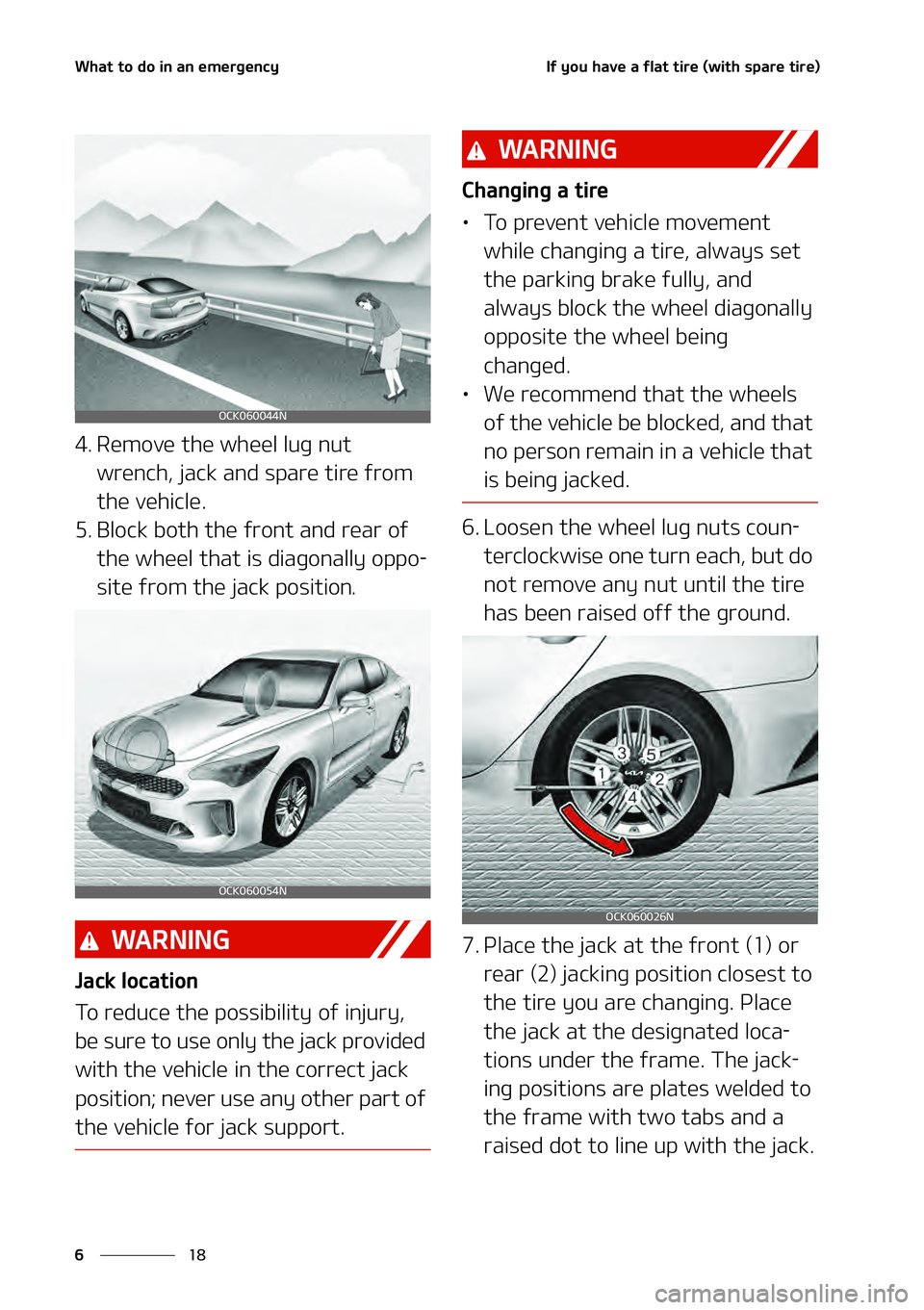 KIA STINGER 2022  Owners Manual �8�I�B�U ��U�P ��E�P� �J�O��B�O� �F�N �F�S�H�F�O�D �Z
��
�
�* �G ��Z �P�V ��I�B�W �F��B ��G �M�B�U� �U�J�S�F� �	�X �J�U�I� �T�Q�B�S�F� �U�J�S�F�

���3 �F�N�P�W�F��U�I�F��X�I�F�F�M�