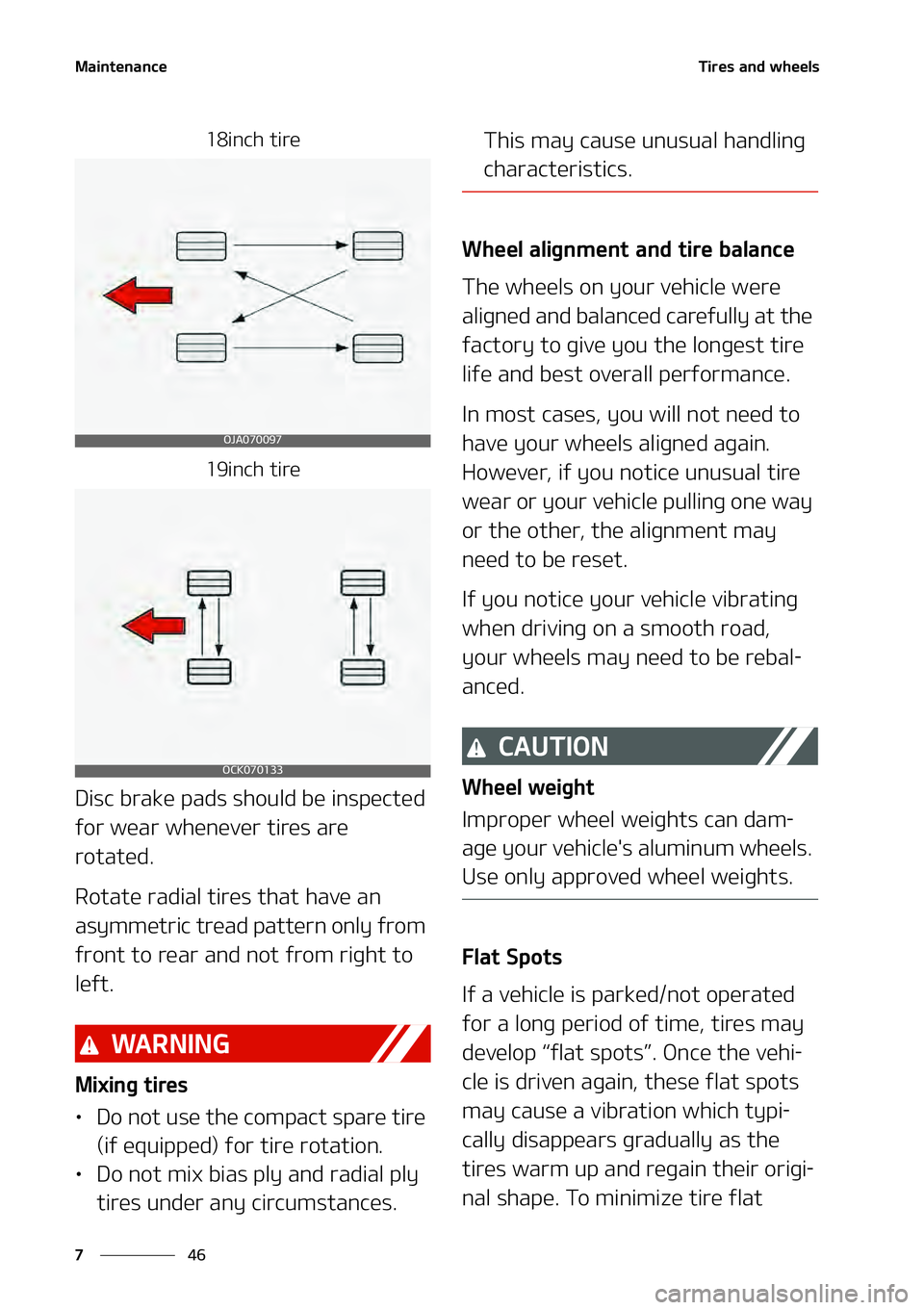 KIA STINGER 2022  Owners Manual �.�B�J�O�U�F�O�B�O�D�F
��
�
�5 �J�S�F�T� �B�O�E��X�I�F�F�M�T
���J�O�D�I��U�J�S�F
���J�O�D�I��U�J�S�F
�%�J�T�D��C�S�B�L�F��Q�B�E�T��T�I�P�V�M�E��C�F��J�O�T�Q�F�D�U�F�E�
�G�P�S��X�F�B�