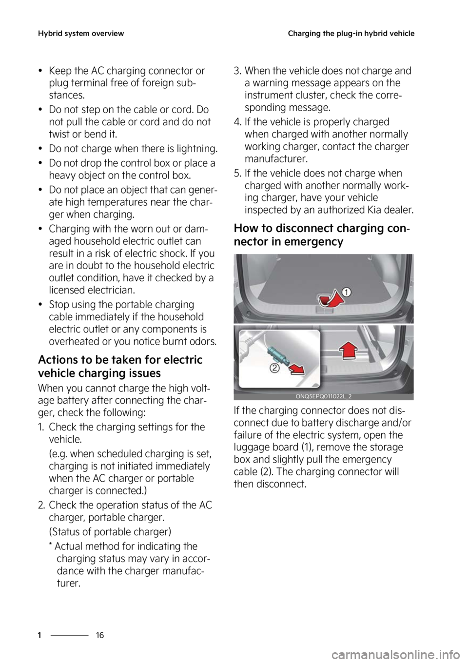 KIA SPORTAGE PHEV 2023 Owners Manual �)�Z�C�S�J�E��T�Z�T�U�F�N��P�W�F�S�W�J�F�X
��
�
�$�I�B�S�H�J�O�H��U�I�F��Q�M�V�H��J�O��I�Z�C�S�J�E��W�F�I�J�D�M�F
