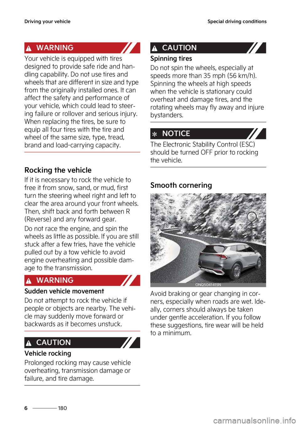 KIA SPORTAGE PHEV 2023  Owners Manual �%�S�J�W�J�O�H��Z�P�V�S��W�F�I�J�D�M�F
���
�
�4�Q�F�D�J�B�M��E�S�J�W�J�O�H��D�P�O�E�J�U�J�P�O�T
�8�"�3�/�*�/�(
�:�P�V�S��W�F�I�J�D�M�F��J�T��F�R�V�J�Q�Q�F�E��X�J�U�I��U�J�S�F�T�
�E�F�T�J