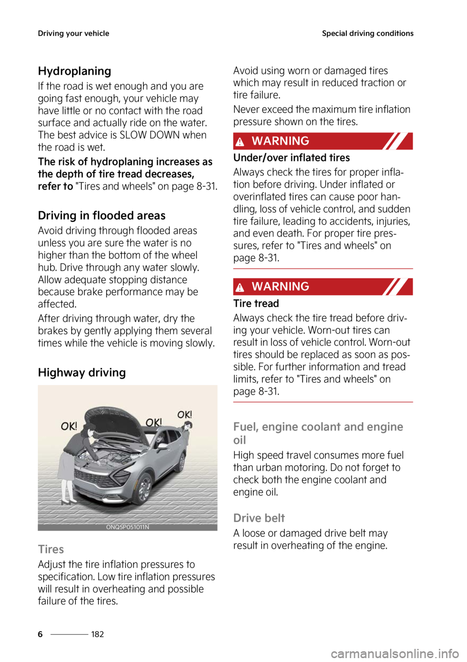 KIA SPORTAGE PHEV 2023  Owners Manual �%�S�J�W�J�O�H��Z�P�V�S��W�F�I�J�D�M�F
���
�
�4�Q�F�D�J�B�M��E�S�J�W�J�O�H��D�P�O�E�J�U�J�P�O�T
�)�Z�E�S�P�Q�M�B�O�J�O�H
�*�G��U�I�F��S�P�B�E��J�T��X�F�U��F�O�P�V�H�I��B�O�E��Z�P�V��B�