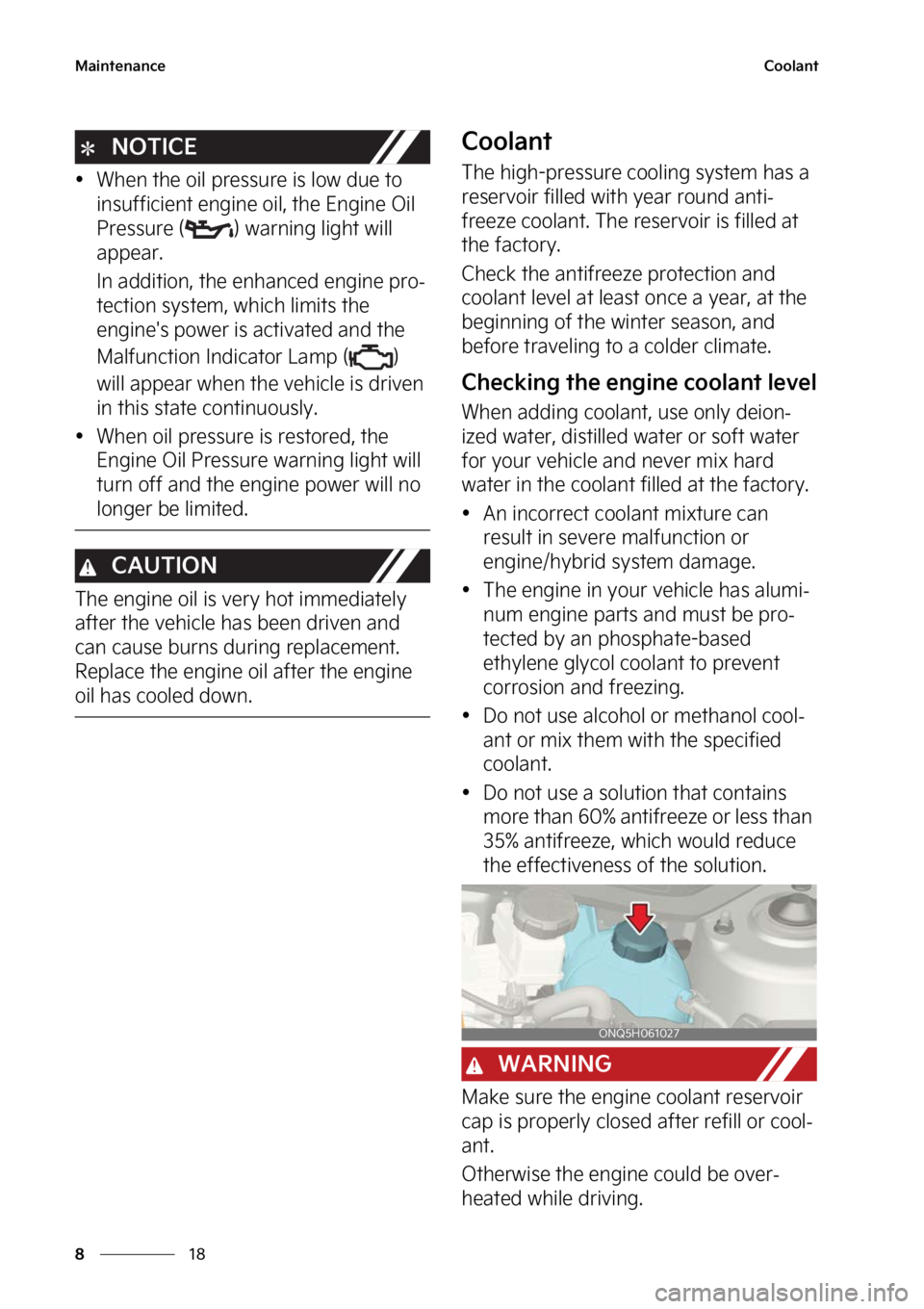 KIA SPORTAGE HYBRID 2023  Owners Manual �.�B�J�O�U�F�O�B�O�D�F
��
�
�$�P�P�M�B�O�U
�/�0�5�*�$�&
