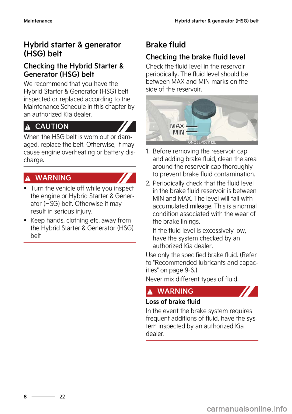 KIA SPORTAGE HYBRID 2023  Owners Manual �.�B�J�O�U�F�O�B�O�D�F
��
�
�)�Z�C�S�J�E��T�U�B�S�U�F�S����H�F�O�F�S�B�U�P�S��	�)�4�(�
��C�F�M�U
�)�Z�C�S�J�E��T�U�B�S�U�F�S����H�F�O�F�S�B�U�P�S�
�	�)�4�(�
��C�F�M�U
�$�I�F�D�L�J�O�H�