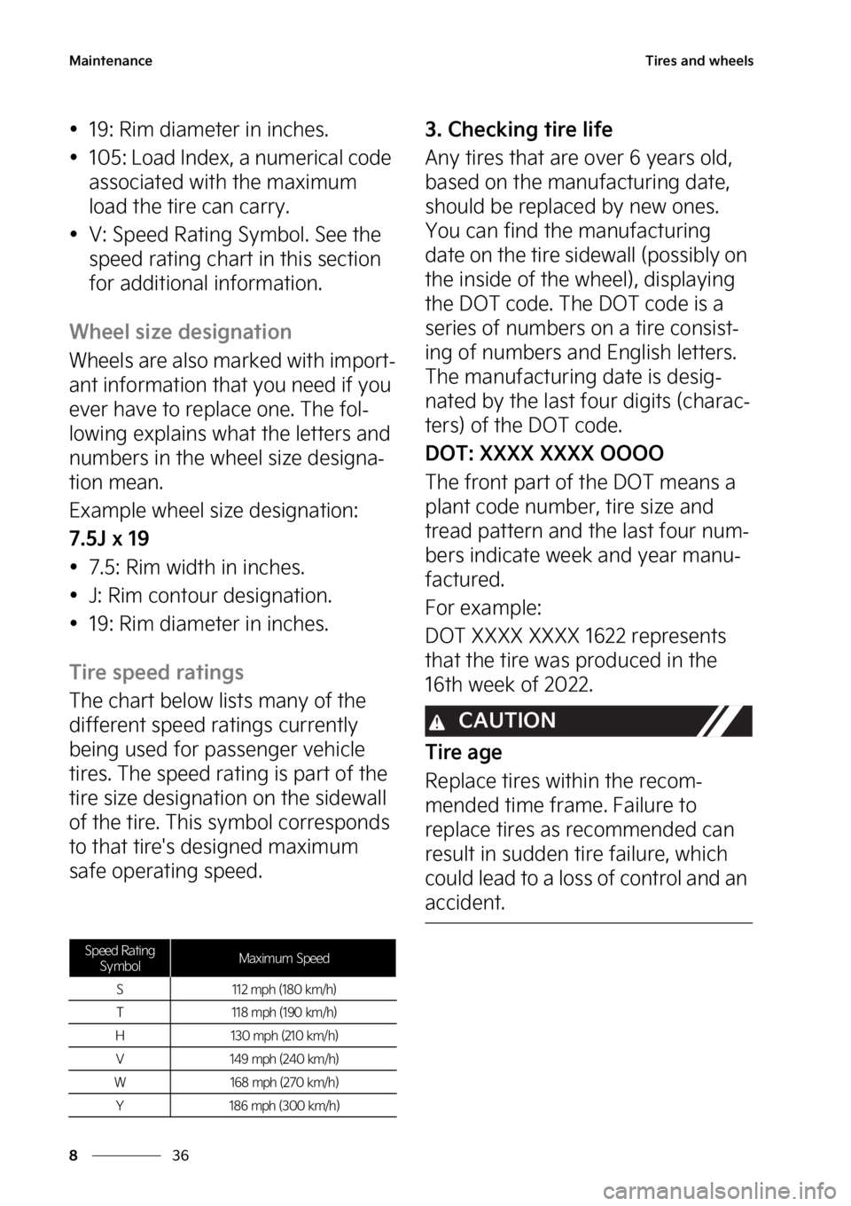 KIA SPORTAGE HYBRID 2023  Owners Manual �.�B�J�O�U�F�O�B�O�D�F
��
�
�5�J�S�F�T��B�O�E��X�I�F�F�M�T
